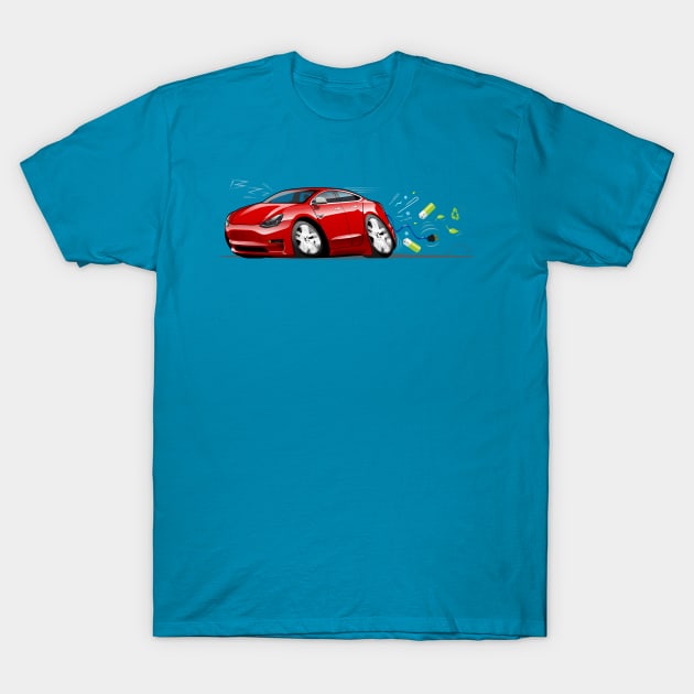 Cartoon electric car T-Shirt by Mechanik